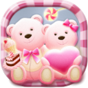 Cute Bear love  honey with Pink hearts DI 3.9.4 APK Herunterladen