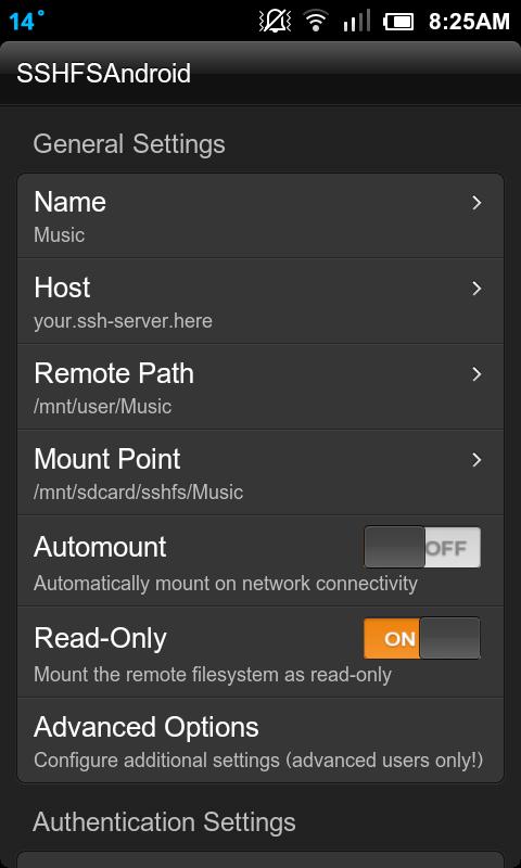   SSHFSAndroid – Screenshot 