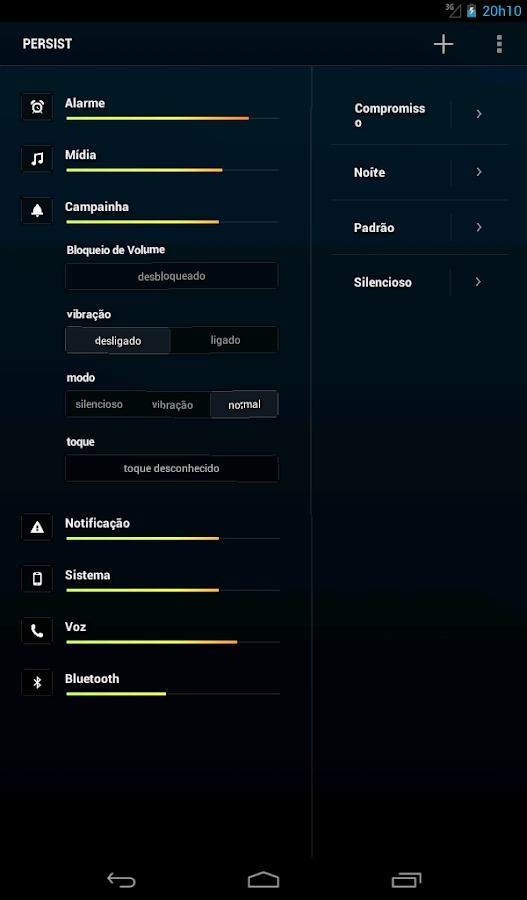 Persist + (controle de volume) - screenshot