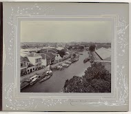 Gezicht op de westzijde van Kalimas, de binnenhaven van Soerabaja