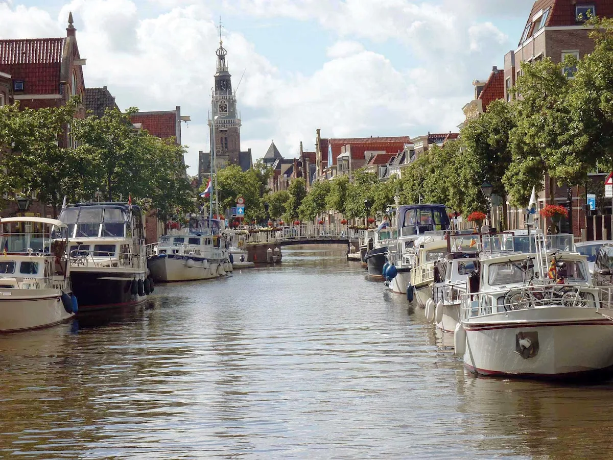 canaL-Alkmaar-Holland - One of the scenic canals of Alkmaar, north of Amsterdam in the Netherlands.