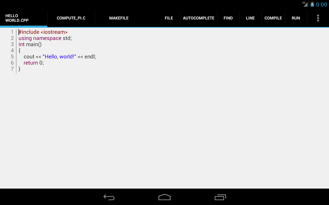 C4droid (C/C++ compiler & IDE) - screenshot