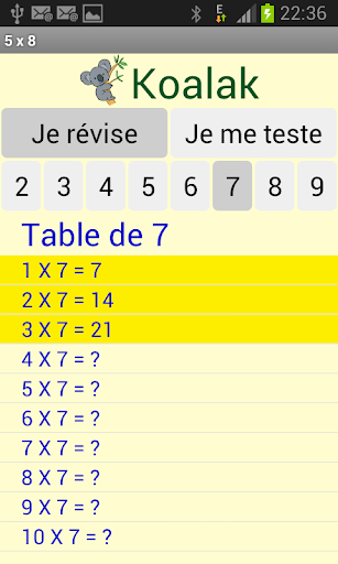 Koalak Table Multiplications