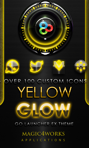 GO Launcher theme Yellow Glow