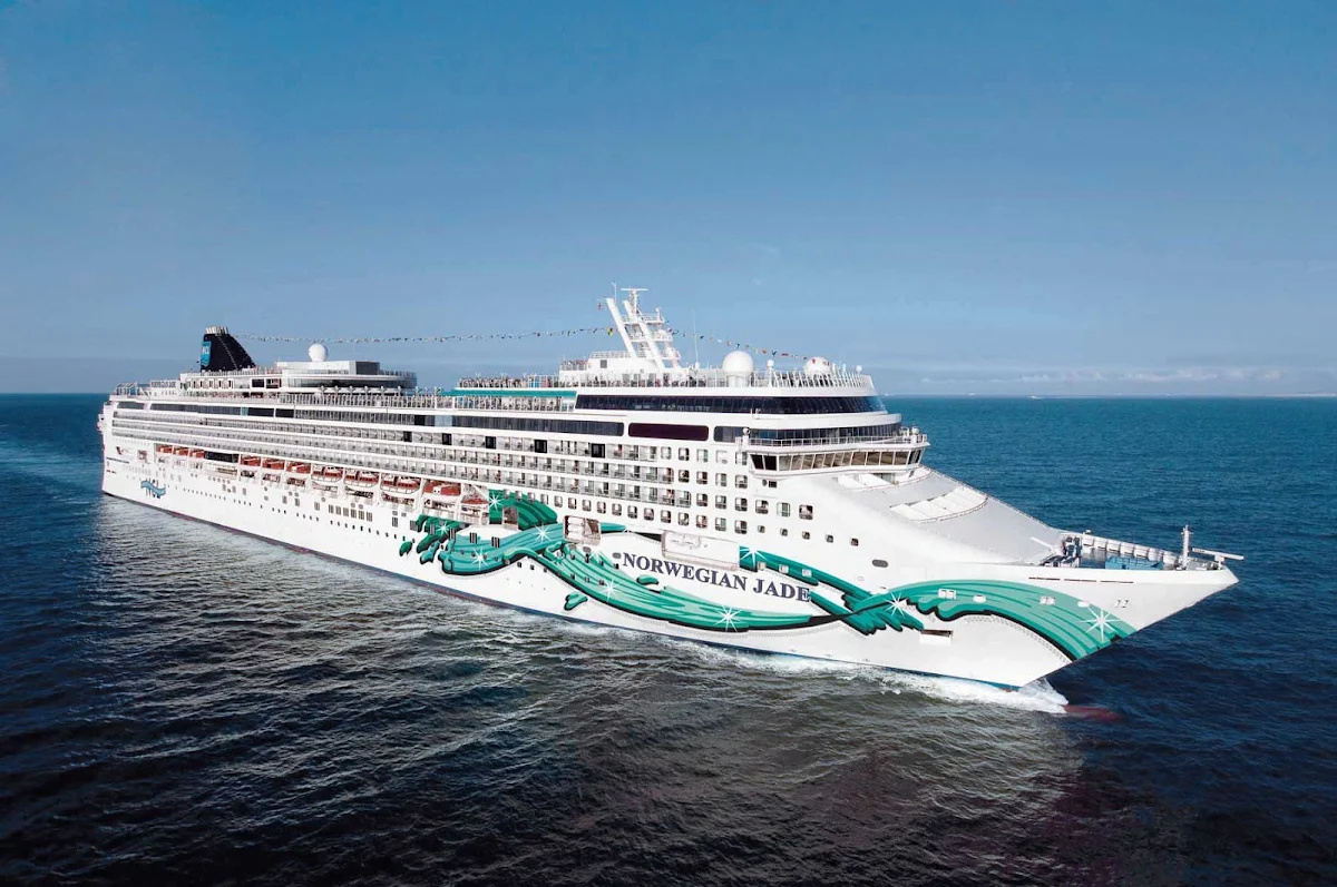 Norwegian-Jade-Aerial-Starboard - Explore the Mediterranean aboard Norwegian Jade, a Jewel-class cruise ship loaded with activities and entertainment on deck. 