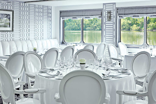 Uniworld-River-Ambassador-restaurant - The lavish design and calming atmosphere of The A's restaurant will impress as you embark on your European cruise.