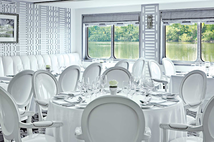 The lavish design and calming atmosphere of The A's restaurant will impress as you embark on your European cruise.