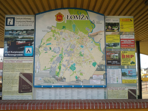 Tablica z mapa Lomzy