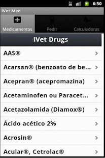 Android application Vet Medicamentos screenshot