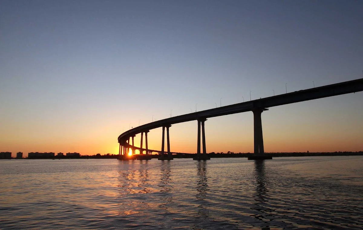 San-Diego-Coronado-Bridge - The Coronado Bridge as sunset in San Diego, California.