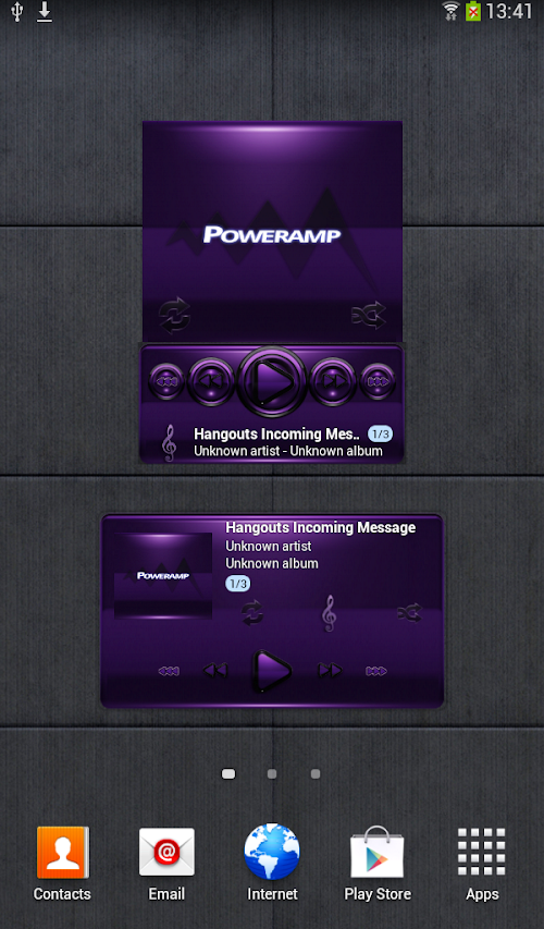 Android application Poweramp widget - BLACK Purple screenshort
