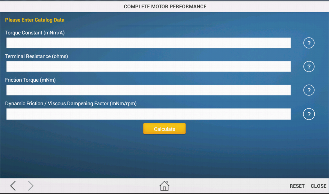    MICROMO "MOTION" Calculator- screenshot  