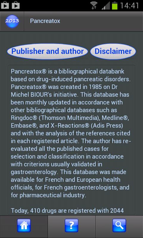 Android application Pancreatox screenshort