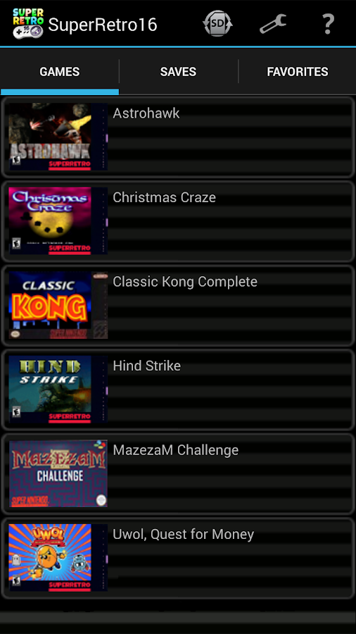 SuperRetro16 Lite (SNES) - screenshot