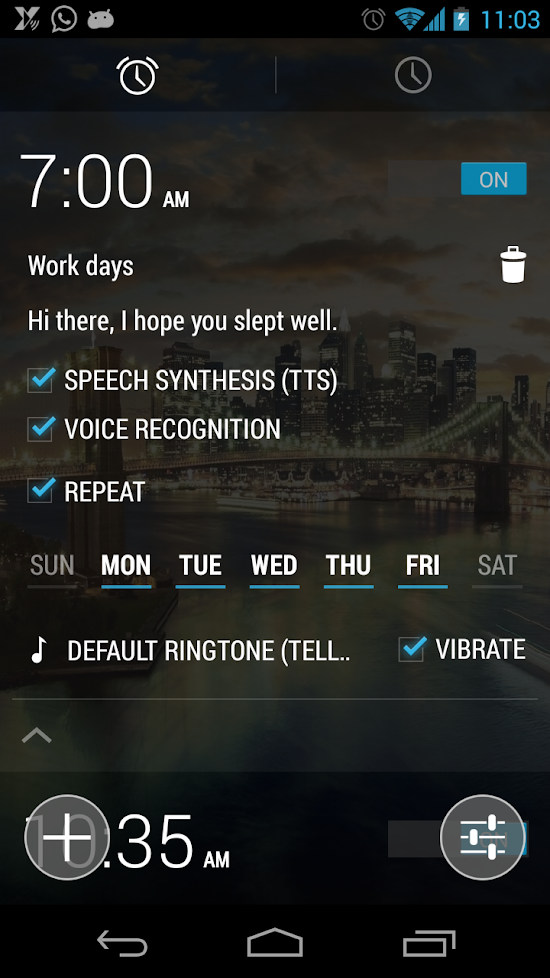 WakeVoice vocal alarm clock