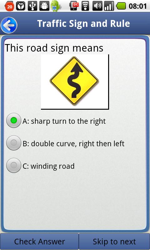 Where can you find some driver's license sample test questions?