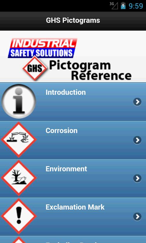 Android application GHS Pictogram Reference screenshort