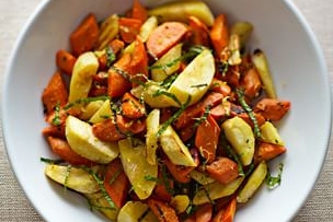 Steam-Roasted Parsnips and Carrots