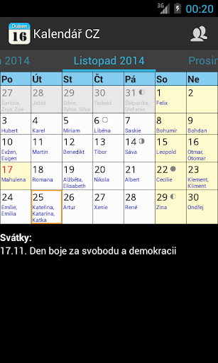 Kalendář CZ