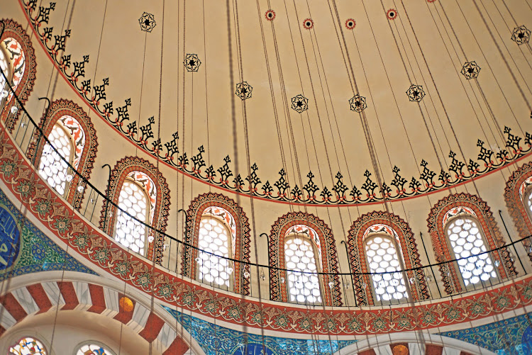 The cupola of the Blue Mosque in Istanbul, Turkey, built from 1609 to 1616.