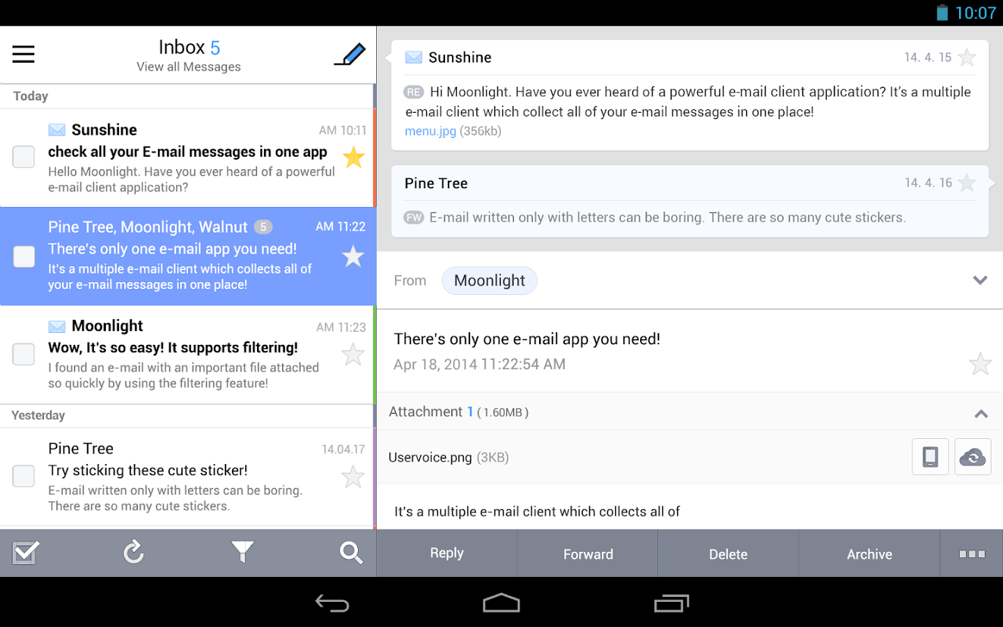 Mailing application