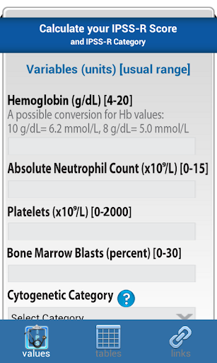 MDS IPSS-R Calculator Basic