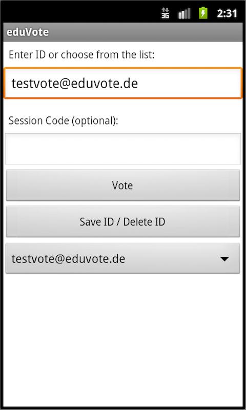 Android application eduVote screenshort