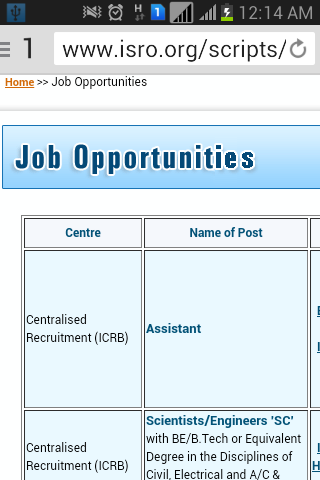 ISRO JOBS