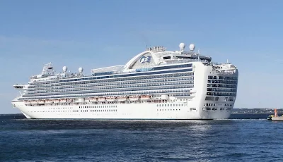 Emerald Princess departing Tallinn, Estonia.