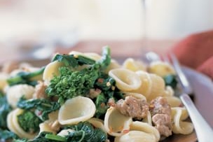 Quick Orecchiette with Broccoli Rabe and Sausage