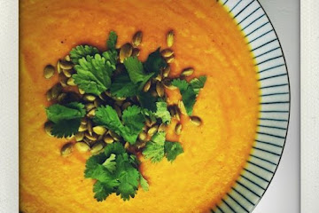 Roasted, Curried Sweet Potato Soup