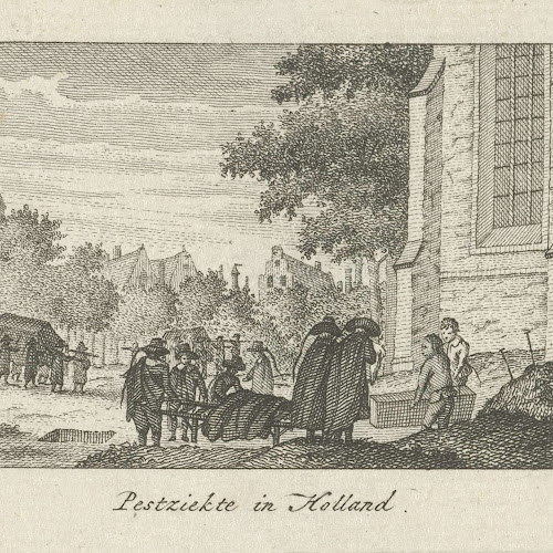 Begrafenissen ten tijde van de pestepidemie in Holland, Simon Fokke, 1722 1784 Rijksmuseum