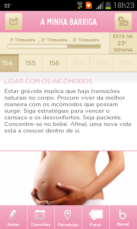 Android application A Minha Barriga screenshort
