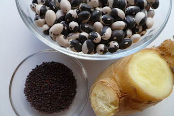 Calypso beans with ginger and black mustard seeds