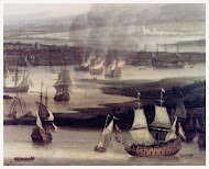 Het verbranden van de Engelse vloot bij Chatham, tijdens de Tweede Engelse Zeeoorlog - juni 1667