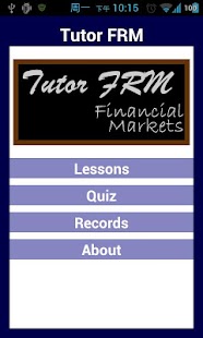 Tutor FRM 2 Financial Markets