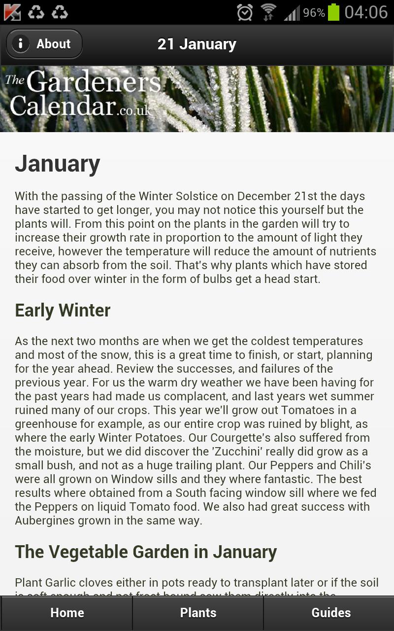 Gardeners Calendar Screen 1