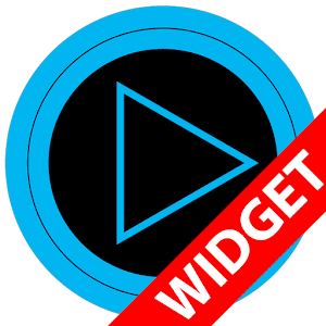 Poweramp skin widget TRON BLUE logo