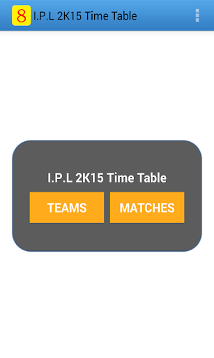 I.P.L 2K15 Time Table