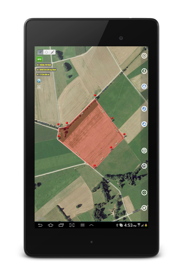 Planimeter - GPS area measure - screenshot