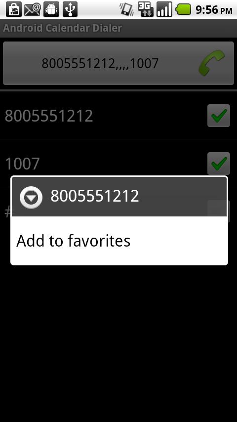 Calendar Dialer for Android Screen 3