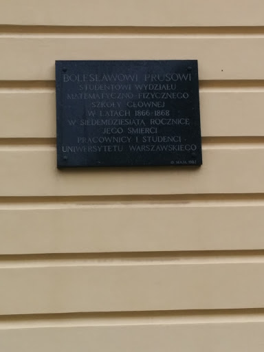 Tablica Upamiętniająca Bolesława Prusa 
