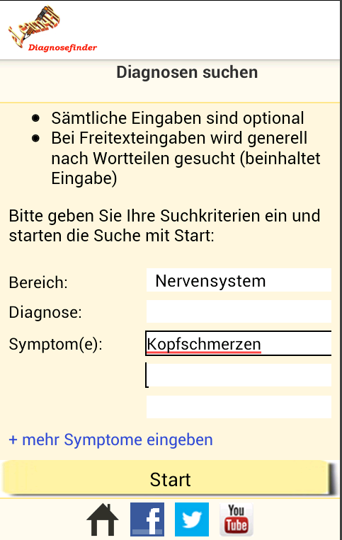 Diagnosefinder Screen 3