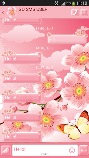 GO SMS 프로 꽃