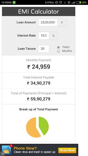 Mortgage EMI Calculator