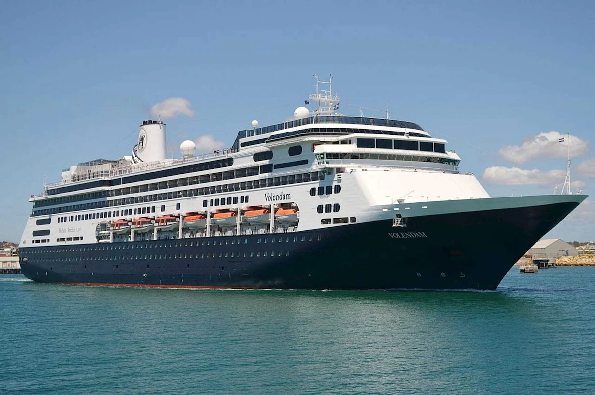 Holland-America-Volendam-Fremantle-Australia - Holland America's Volendam departs from Fremantle Harbour in Western Australia.
