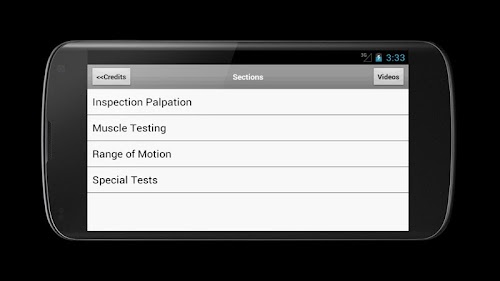 Android application Musculoskeletal Exam-Shoulder screenshort