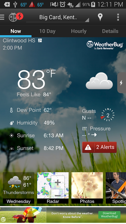 WeatherBug screenshot