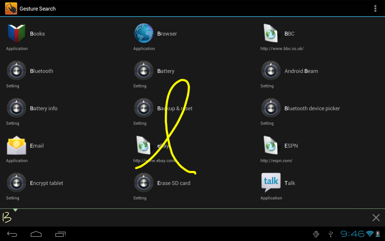   Google Gesture Search – Capture d'écran 