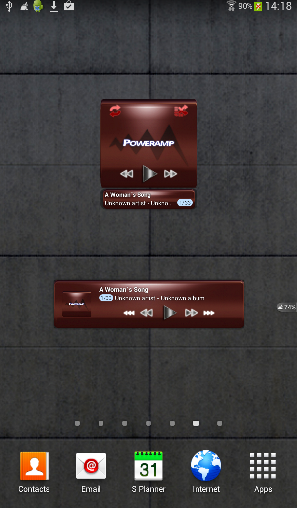 Poweramp skin widget RED METAL Screen 2